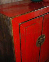 PETITE ARMOIRE ANCIENNE CHINOISE LAQUÉ ROUGE