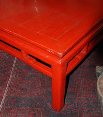 TABLE BASSE ANCIENNE CHINOISE LAQUÉ ROUGE