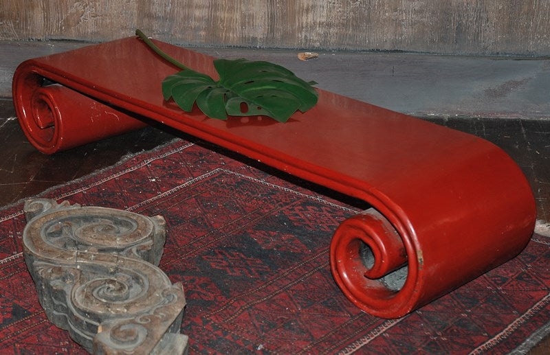 BANC ROULÉ LAQUÉ ROUGE