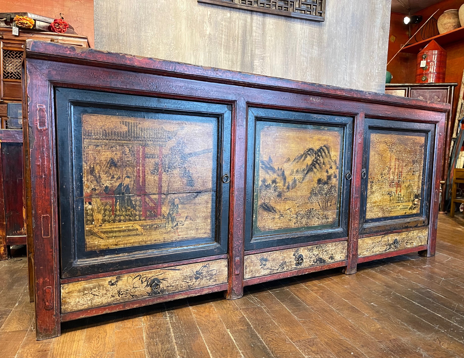 BUFFET ANCIEN  3 PORTES + 3 TIROIRS